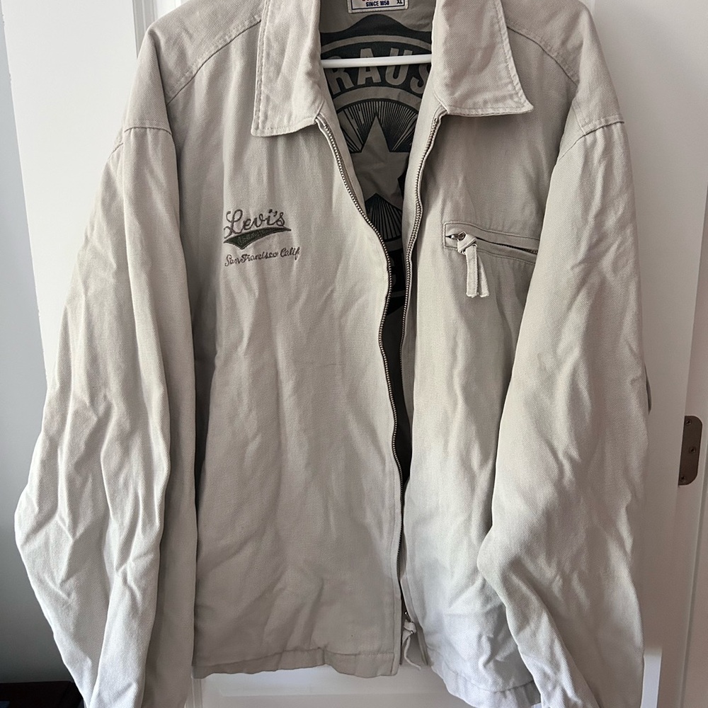 Vintage Levi's Beige Jacket Trucker Faded 90's Grunge Biker